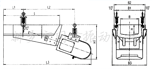 GZ型系列电磁振动给料机产品外形示意图:同鑫振动机械