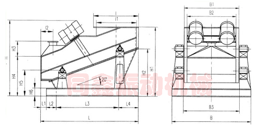 高效重型振动筛产品外形图-同鑫振动机械